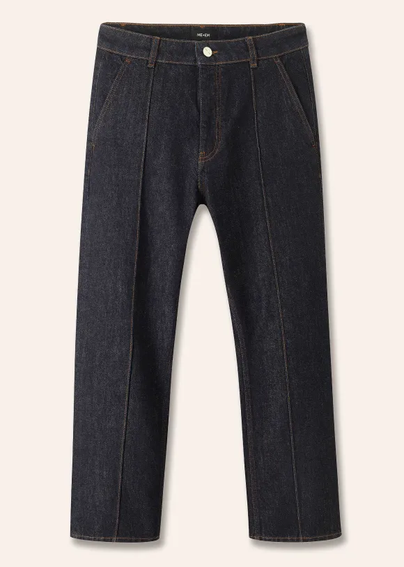 Pin Tuck Kick Flare Crop Jean