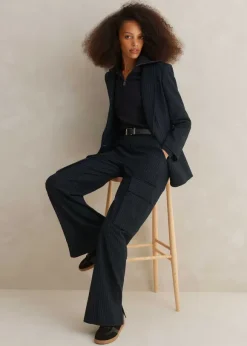 Pinstripe Cargo Trouser Suit