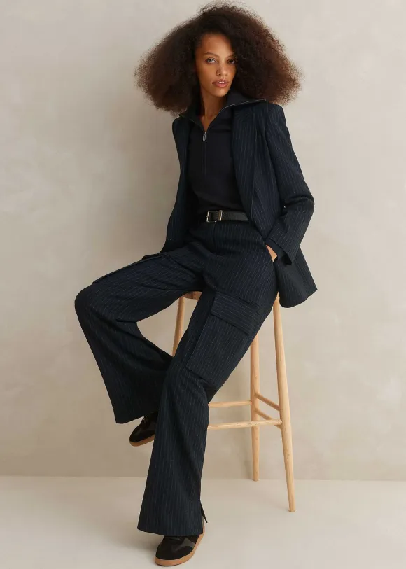 Pinstripe Cargo Trouser Suit