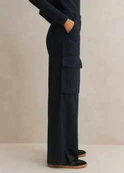 Pinstripe Relaxed Straight Cargo Trouser