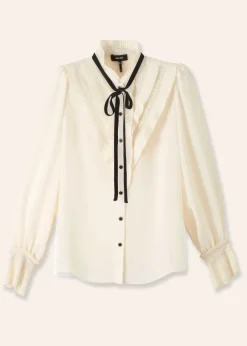 Pleat Blouse + Removable Velvet Tie