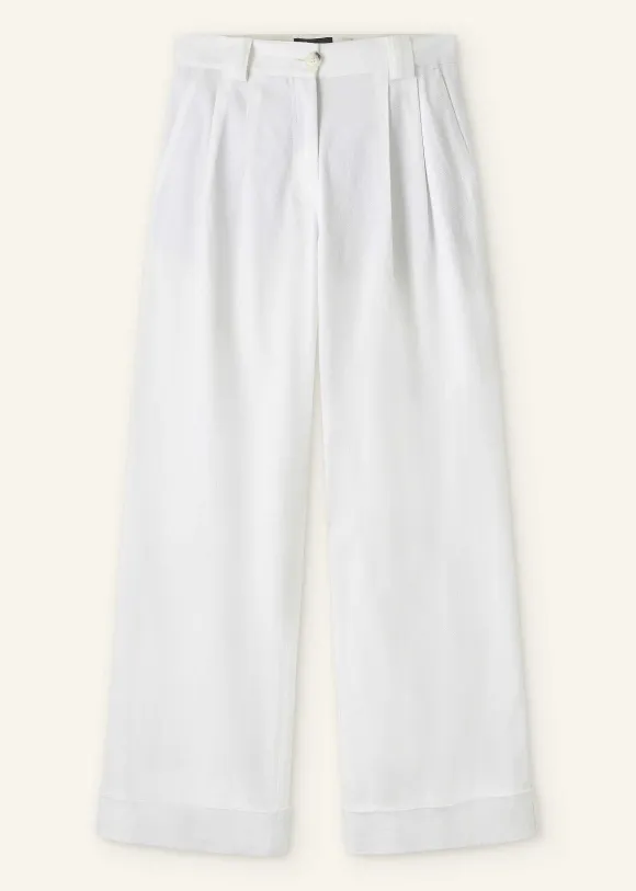 Pleated Straight-Leg Trainer-Grazer Trouser