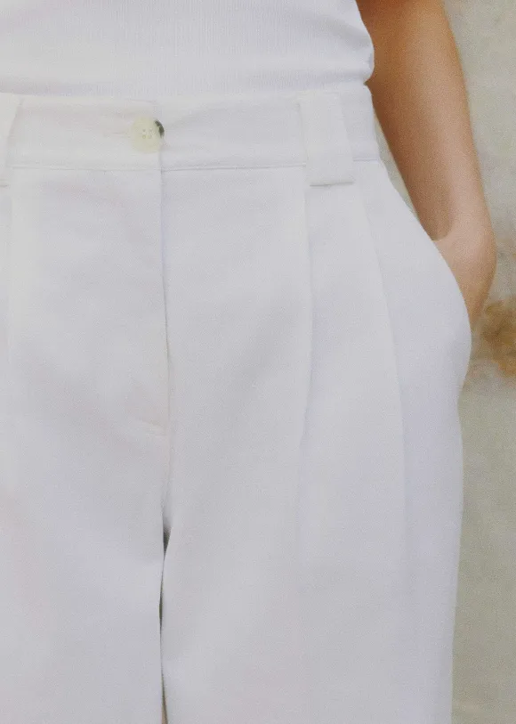 Pleated Straight-Leg Trainer-Grazer Trouser