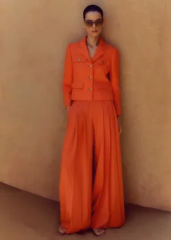 Pleated Ultra Wide-Leg Trouser + Jacket Suit