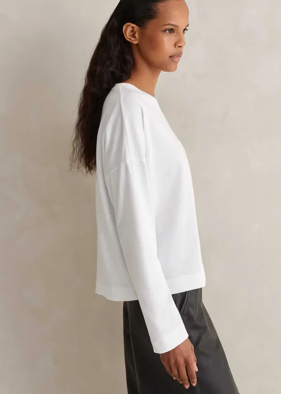 Pocket Detail Boxy Long Sleeve Top