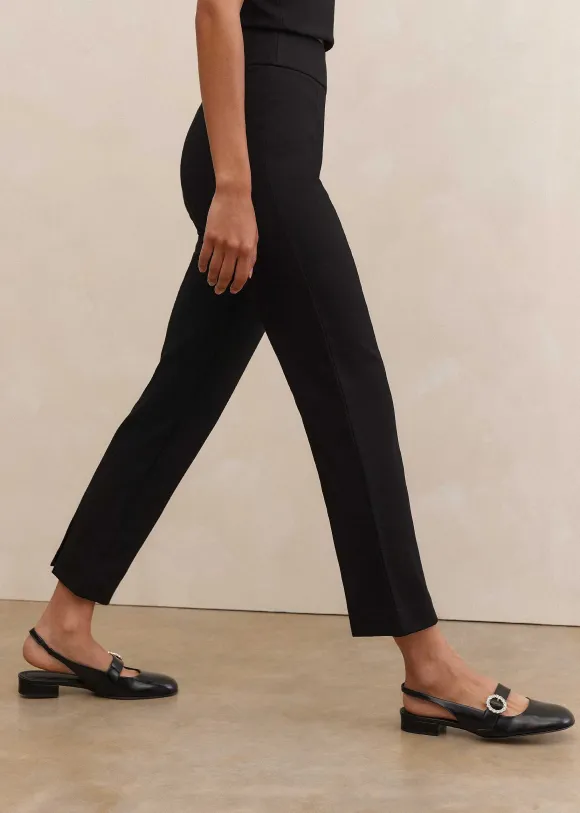 Ponte Split Hem Crop Trouser
