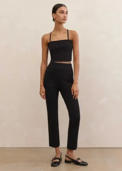 Ponte Split Hem Crop Trouser