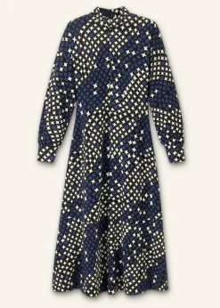 Printed Ponte Balloon Sleeve Maxi Dress