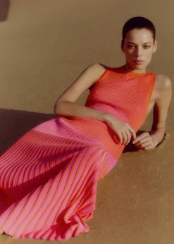 Racer Crew Neck Rib Maxi Dress