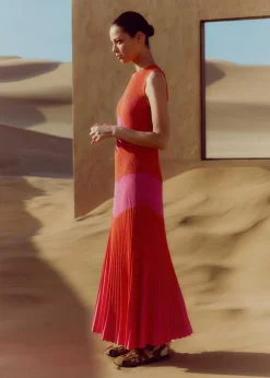 Racer Crew Neck Rib Maxi Dress