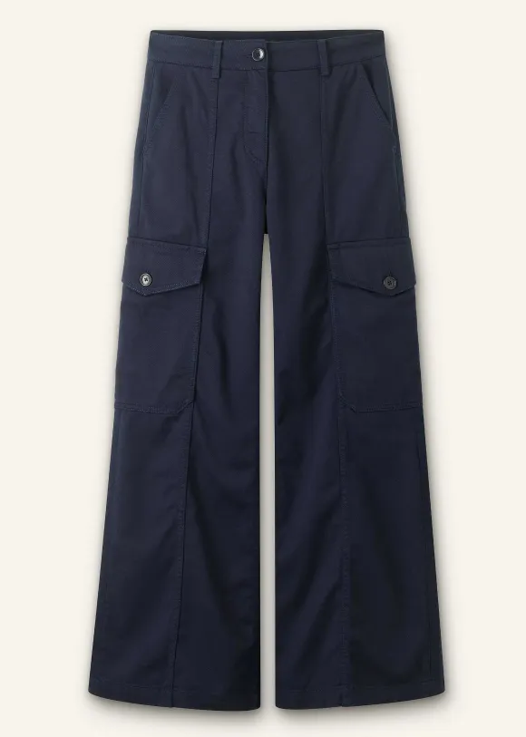 Regular Length Cotton Flared Cargo Trouser