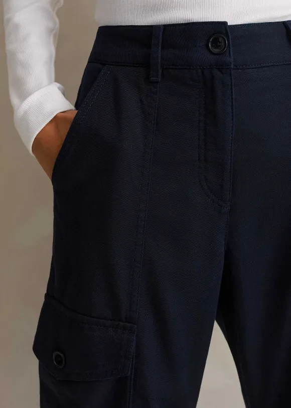 Regular Length Cotton Flared Cargo Trouser