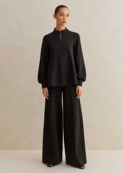 Regular-Length Travel Tailoring Wide-Leg Palazzo Co-Ord