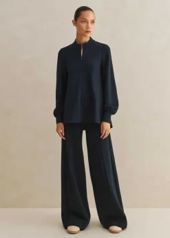 Regular-Length Travel Tailoring Wide-Leg Palazzo Co-Ord
