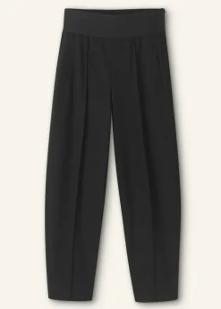 Rib Waist Fluid Tapered Trouser