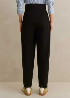 Rib Waist Fluid Tapered Trouser