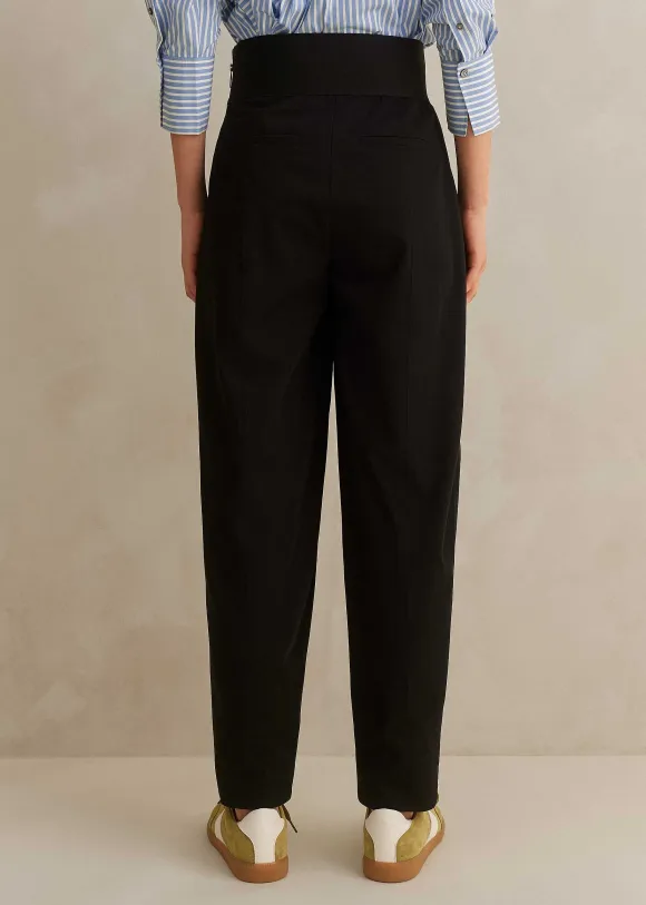 Rib Waist Fluid Tapered Trouser