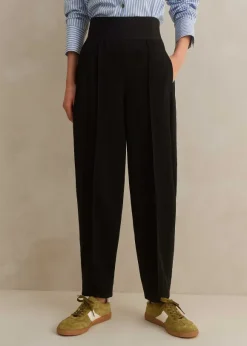 Rib Waist Fluid Tapered Trouser