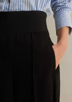 Rib Waist Fluid Tapered Trouser