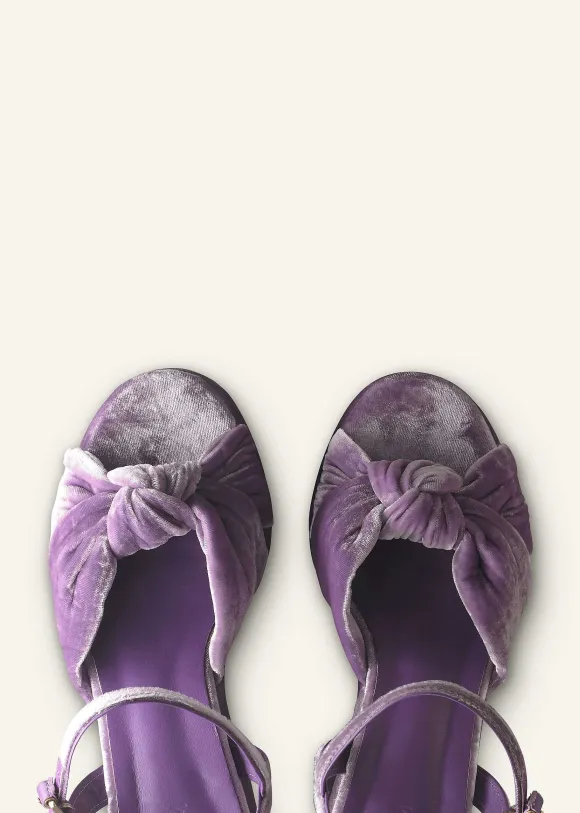 Ruched Velvet Knot Platform