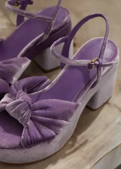 Ruched Velvet Knot Platform