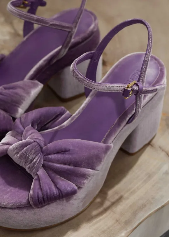 Ruched Velvet Knot Platform