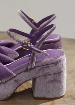 Ruched Velvet Knot Platform