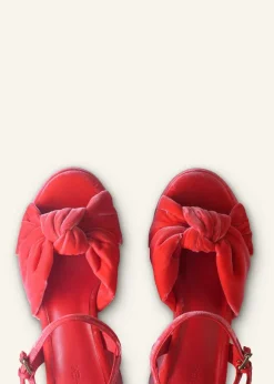 Ruched Velvet Knot Platform