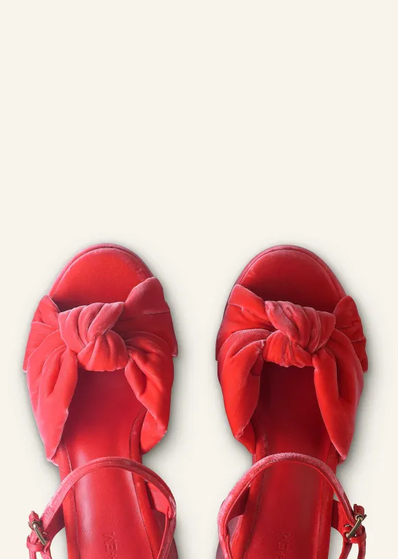 Ruched Velvet Knot Platform
