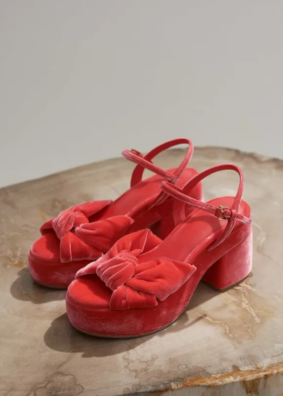 Ruched Velvet Knot Platform