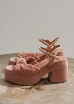 Ruched Velvet Knot Platform