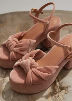 Ruched Velvet Knot Platform