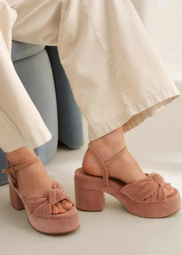 Ruched Velvet Knot Platform