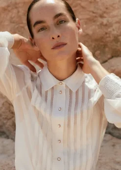 Scallop Pleat Detail Blouse + Cami