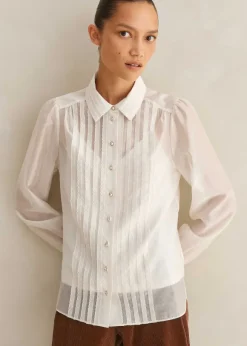 Scallop Pleat Detail Blouse + Cami