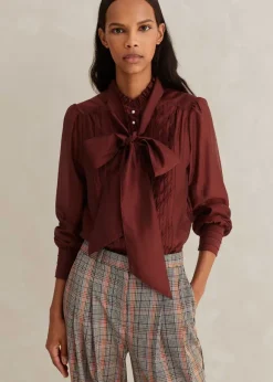 Scallop Pleat Detail Blouse Tie + Cami