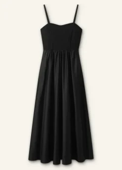 Seam Detail Mixed Media Maxi Dress