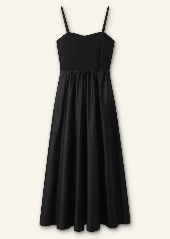 Seam Detail Mixed Media Maxi Dress