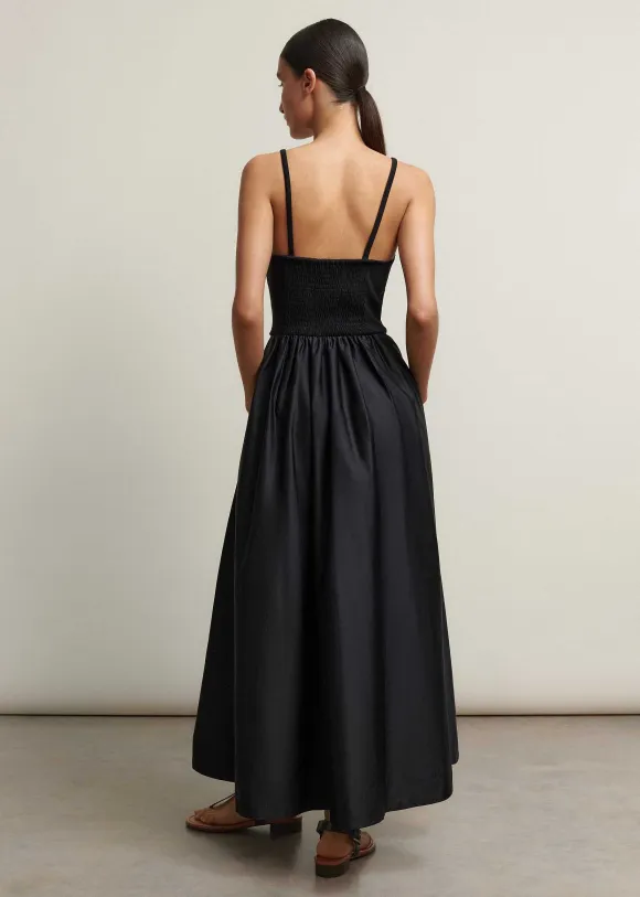 Seam Detail Mixed Media Maxi Dress