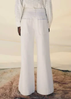 Seam Front Wide-Leg Flare Jean