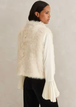 Shearling Reversible Cropped Gilet