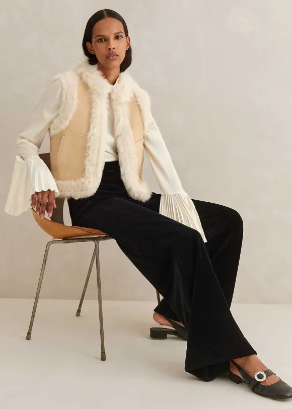 Shearling Reversible Cropped Gilet