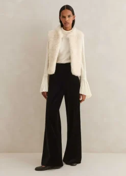 Shearling Reversible Cropped Gilet