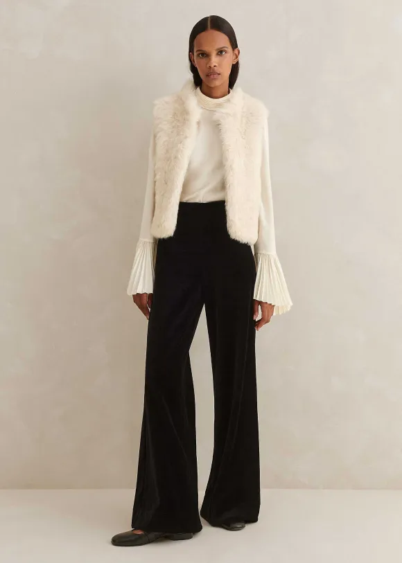 Shearling Reversible Cropped Gilet