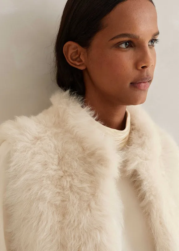 Shearling Reversible Cropped Gilet