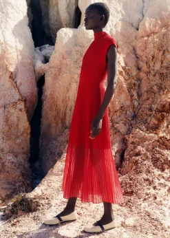 Sheer Panelled Evening Knit Maxi Dress