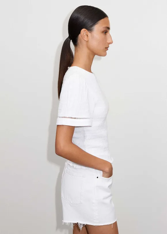 Shirred Cheesecloth T-Shirt