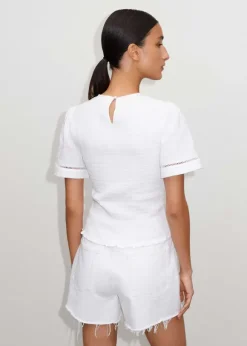 Shirred Cheesecloth T-Shirt