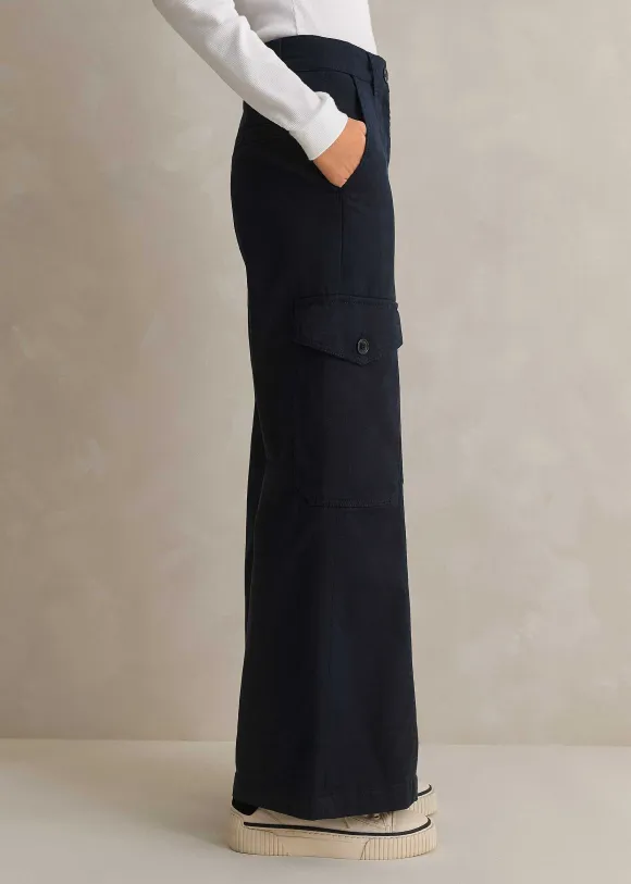 Short Length Cotton Flared Cargo Trouser