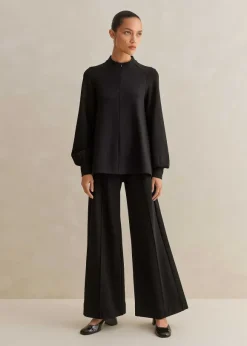 Short Length Travel Tailoring Wide-Leg Palazzo Co-Ord